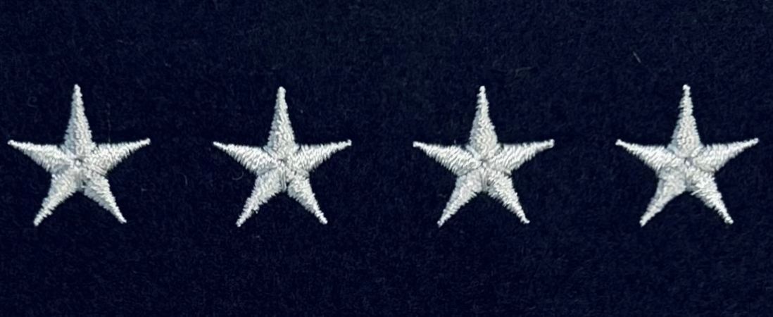 STAR HASH MARKS - 5/8" - LAPD SILVER on NAVY FELT - SEW ON.